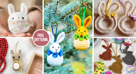6 Bunny Ornament Crochet Patterns - FREE