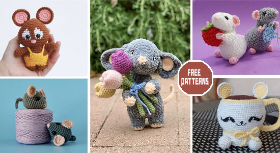 7 Mouse Craft Crochet Patterns - FREE