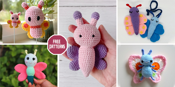 8 Amigurumi Butterfly Crochet Patterns - FREE