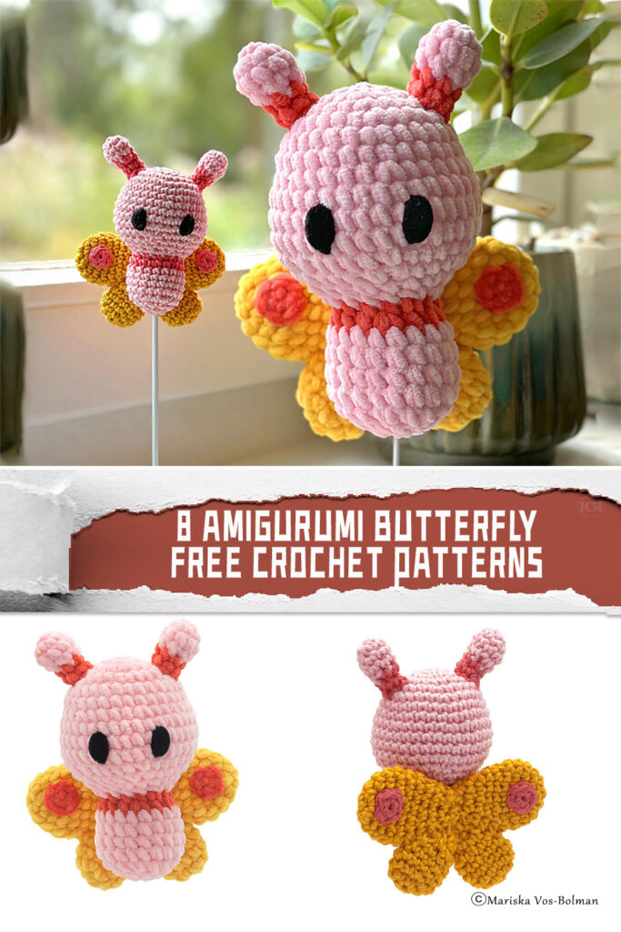 8 Amigurumi Butterfly Crochet Patterns -  FREE