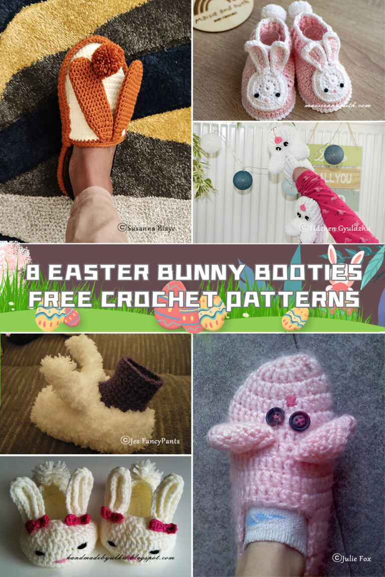 8 Easter Bunny Booties Crochet Patterns - FREE - iGOODideas.com