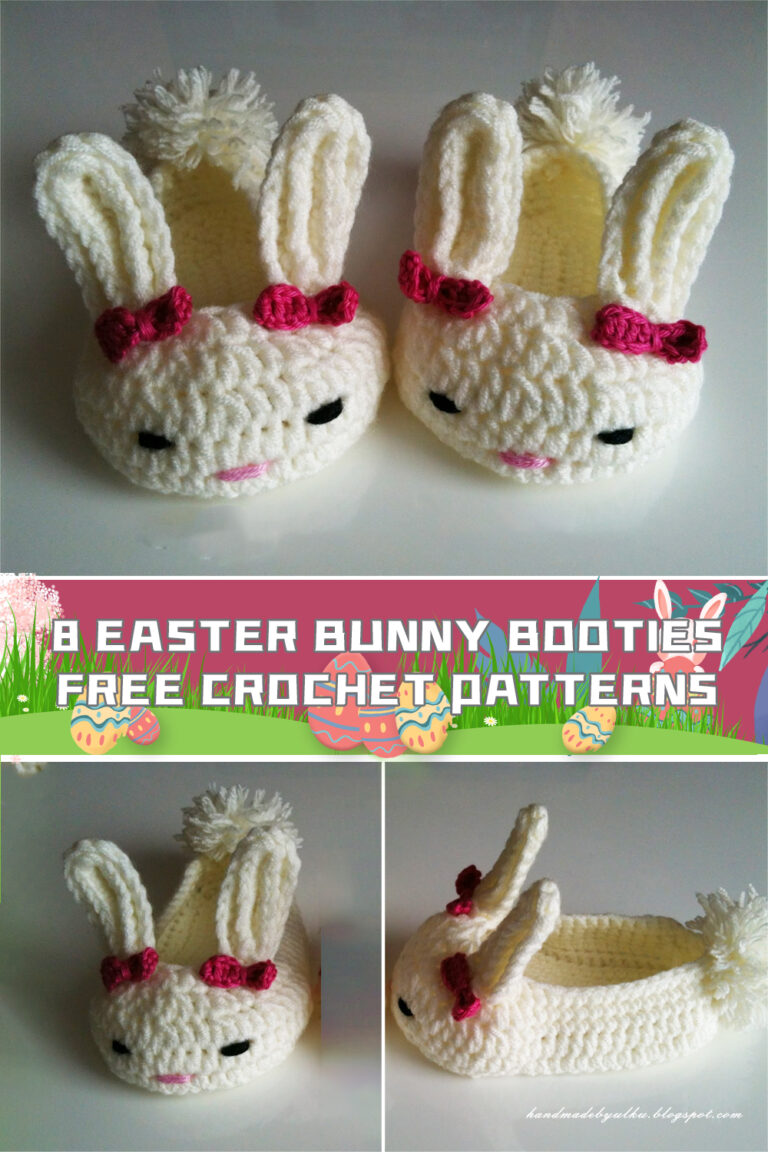 8 Easter Bunny Booties Crochet Patterns - FREE - iGOODideas.com
