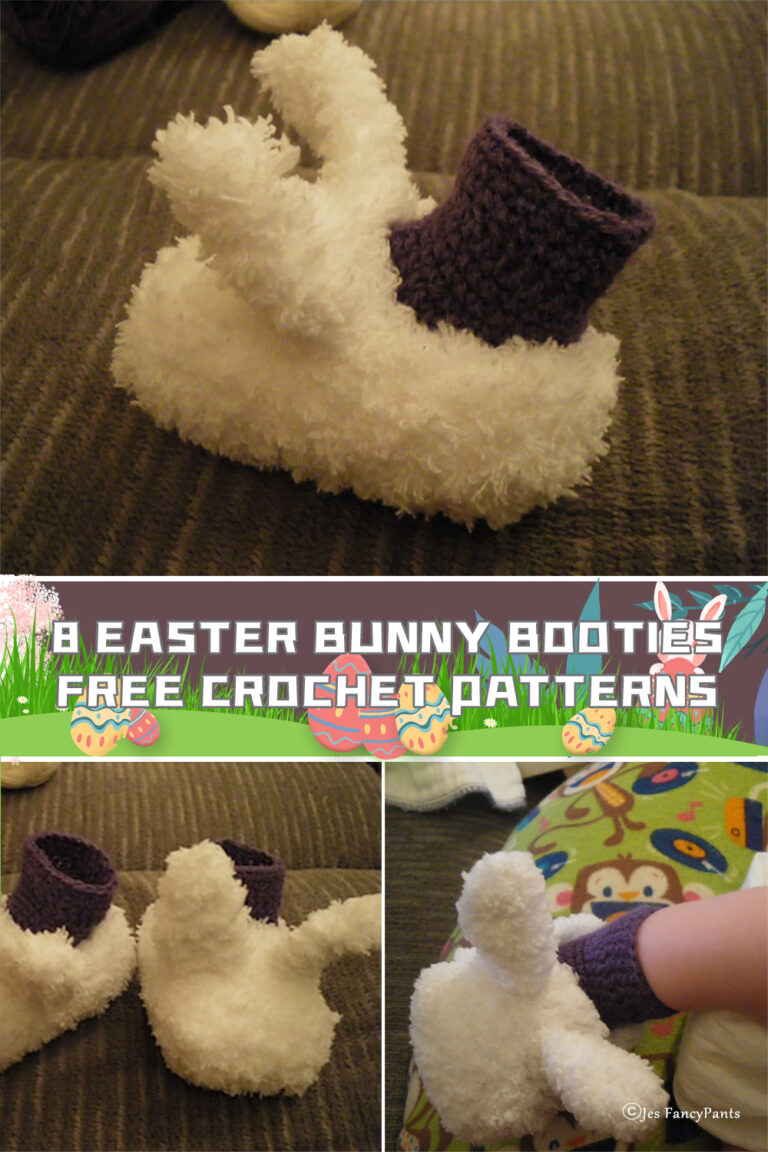 8 Easter Bunny Booties Crochet Patterns - FREE - iGOODideas.com