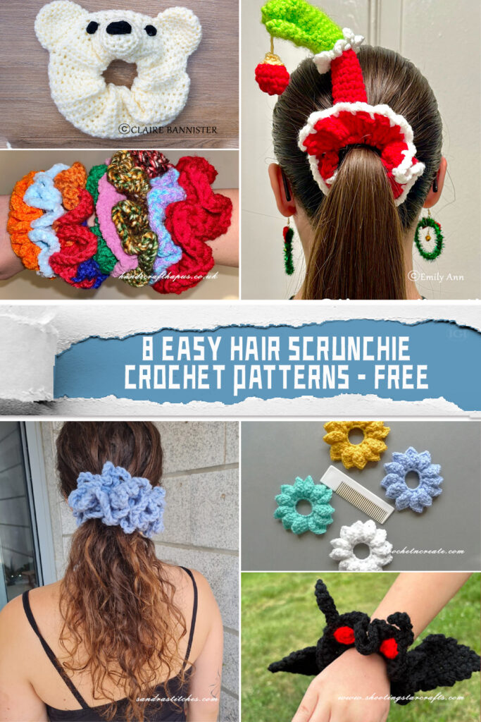 8 Easy Hair Scrunchie Crochet Patterns – FREE