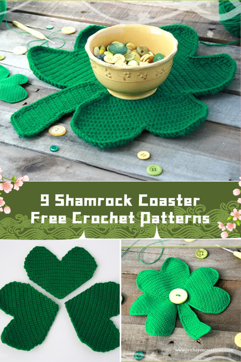9 Shamrock Coaster Crochet Patterns FREE