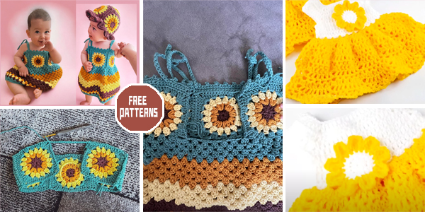 Baby Sunflower Dress Crochet Patterns – FREE