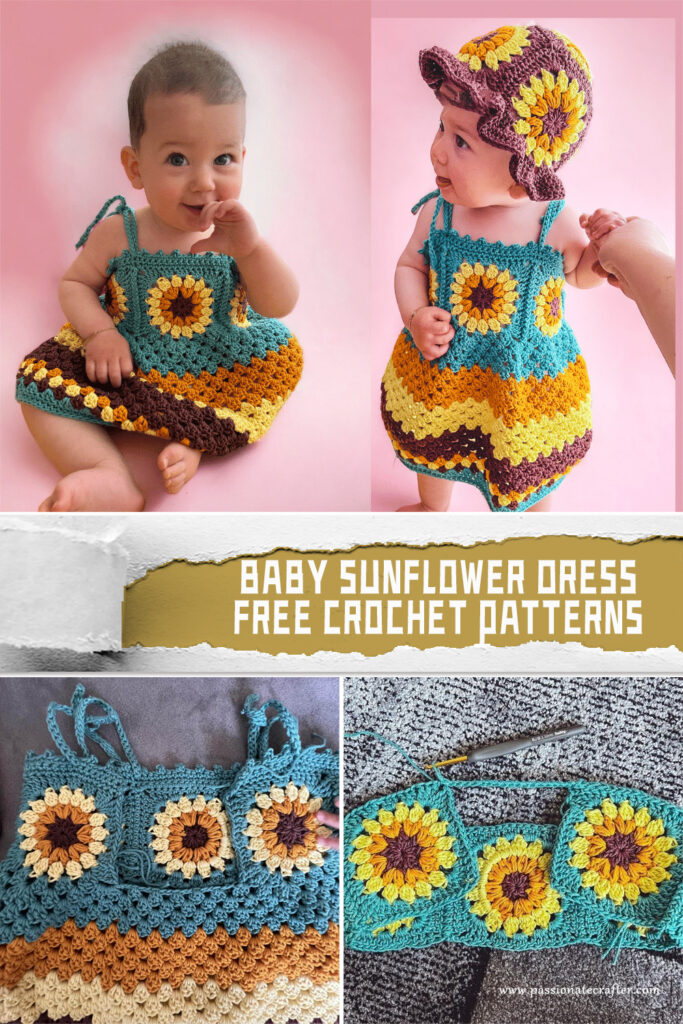 Baby Sunflower Dress Crochet Patterns - FREE