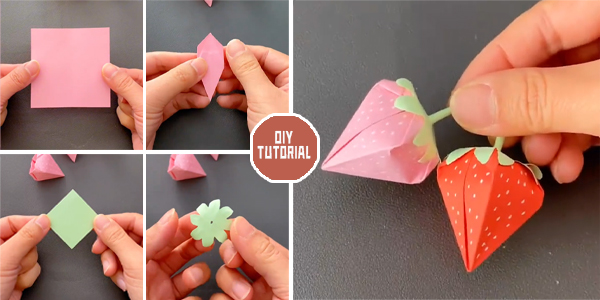 How to DIY Adorable Origami Strawberry