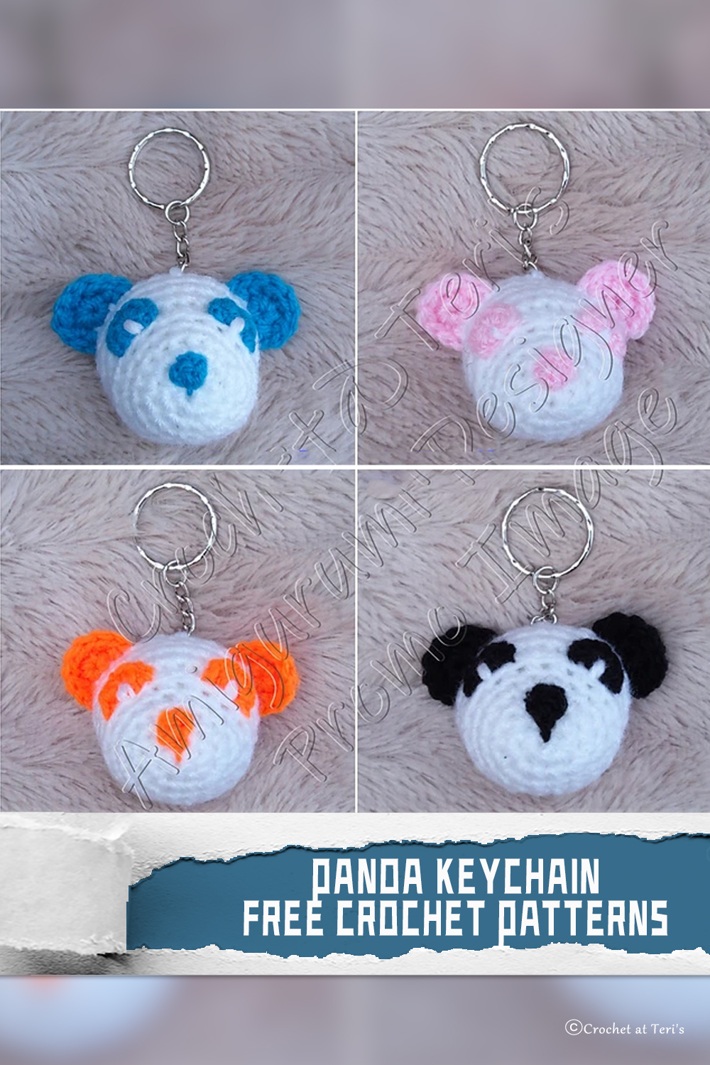 Panda Keychain Crochet Patterns - FREE - iGOODideas.com