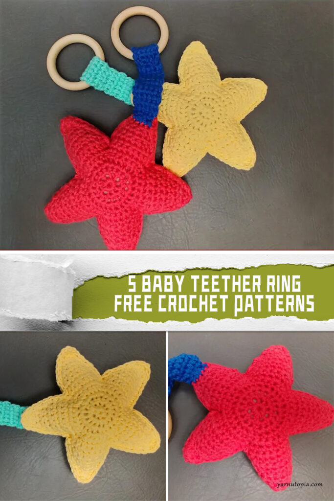 5 Baby Teether Ring Crochet Patterns - FREE