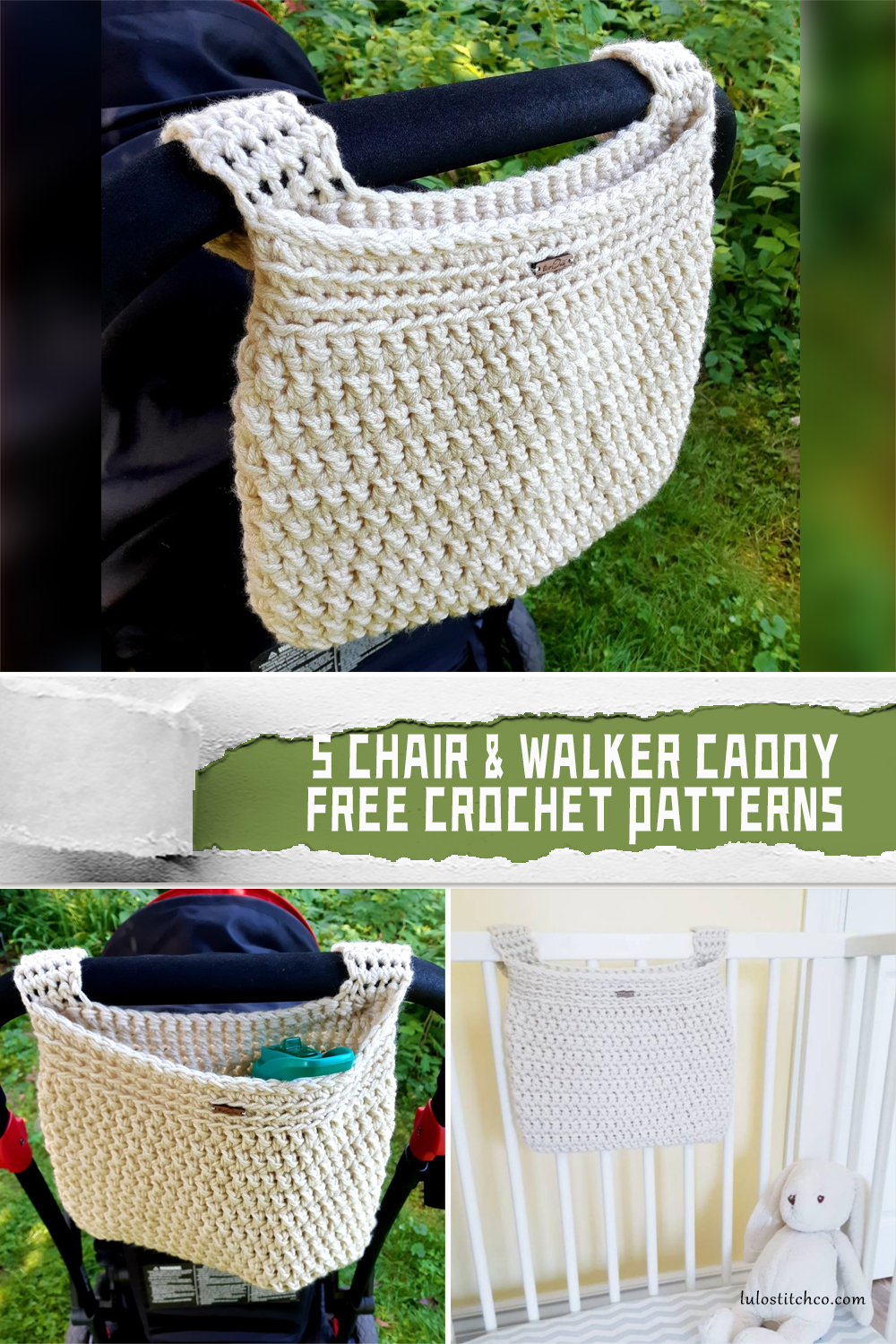 5 Chair & Walker Caddy Crochet Patterns FREE