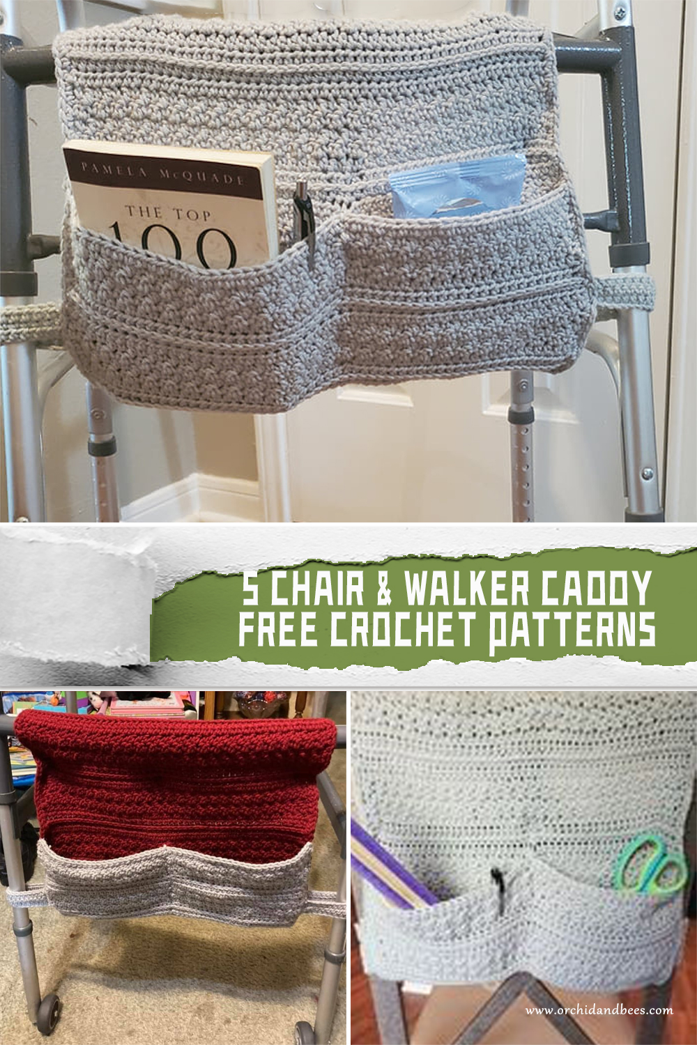 5 Chair & Walker Caddy Crochet Patterns FREE