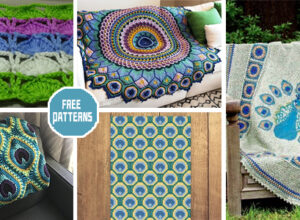 5 Pretty Peacock Blanket Crochet Patterns – FREE