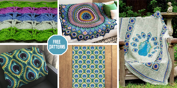 5 Pretty Peacock Blanket Crochet Patterns – FREE