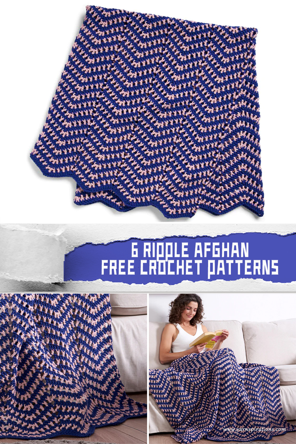 6 Amazing Ripple Afghan Crochet Patterns - FREE - iGOODideas.com