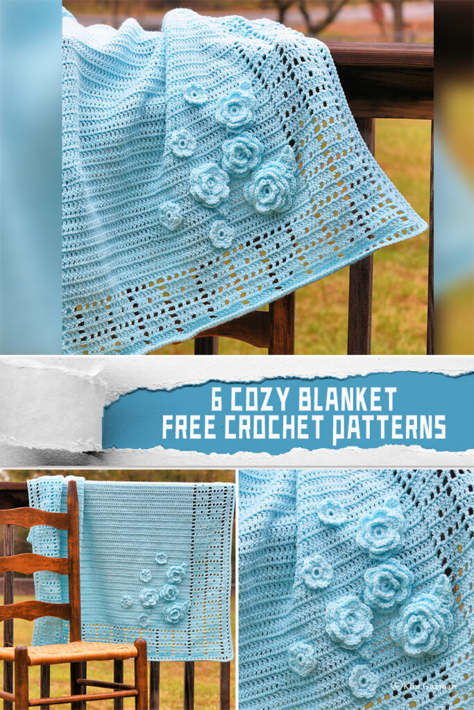 6 Crochet Cozy Blanket  Patterns -  FREE