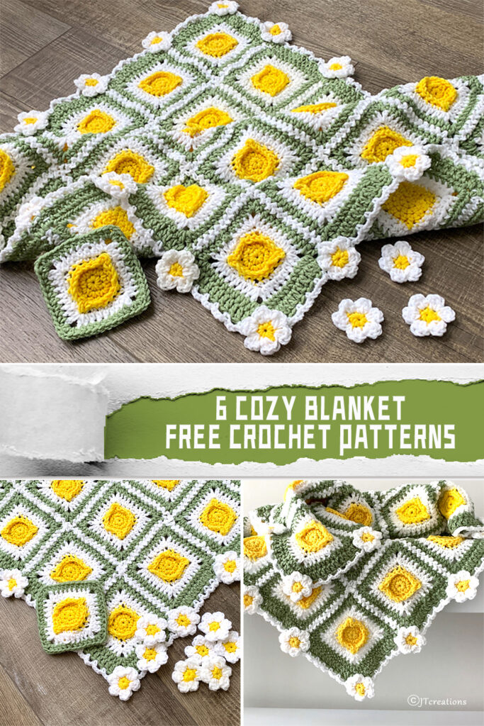 6 Crochet Cozy Blanket  Patterns -  FREE
