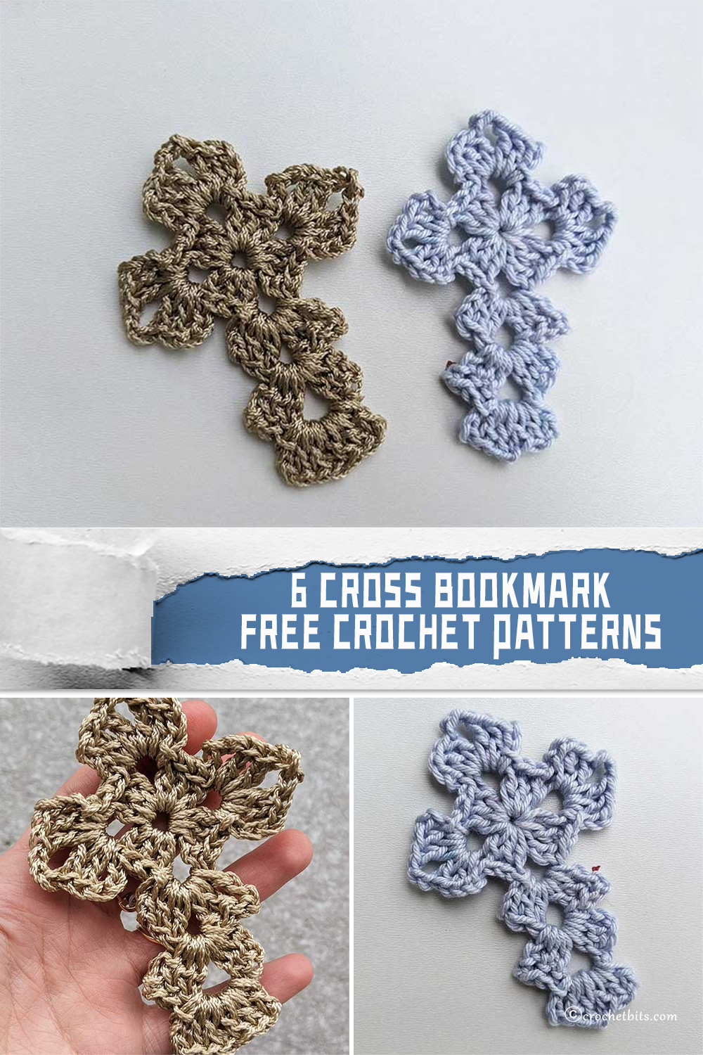 6 Cross Bookmark Crochet Patterns – FREE - iGOODideas.com