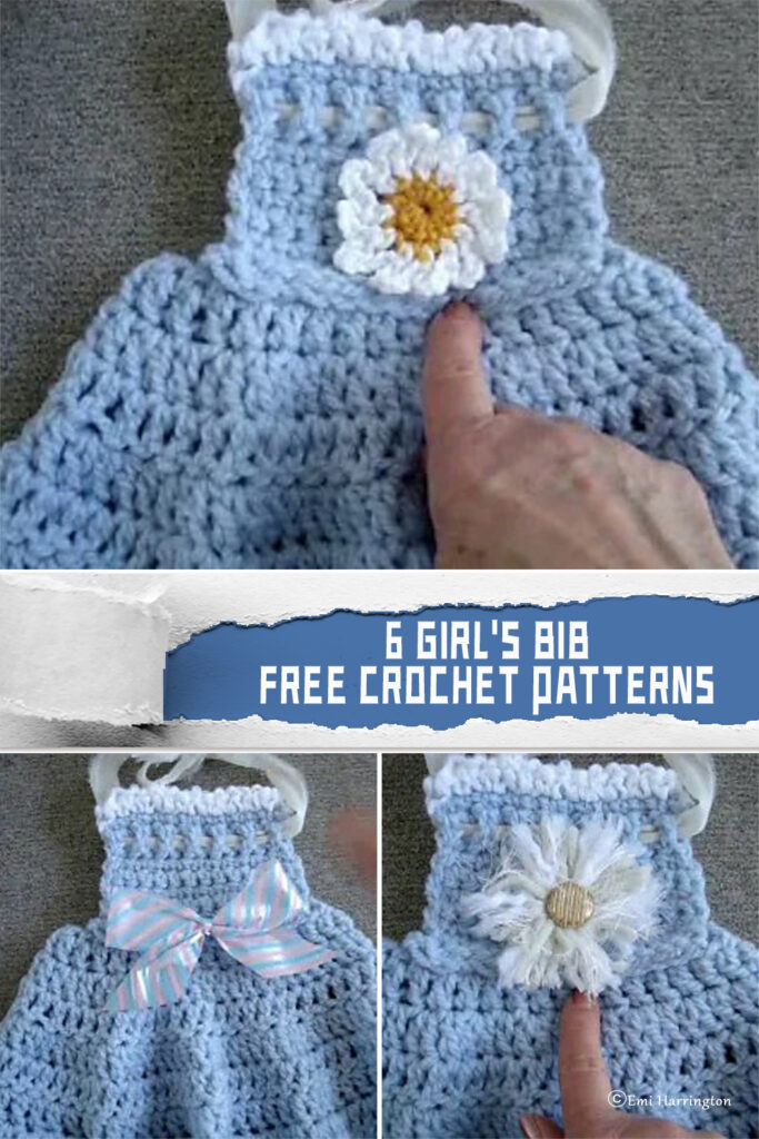 6 Girl's Bib Crochet Patterns - FREE