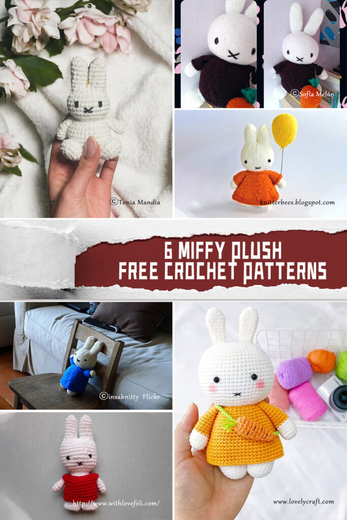 6 Miffy Plush Crochet Patterns - FREE