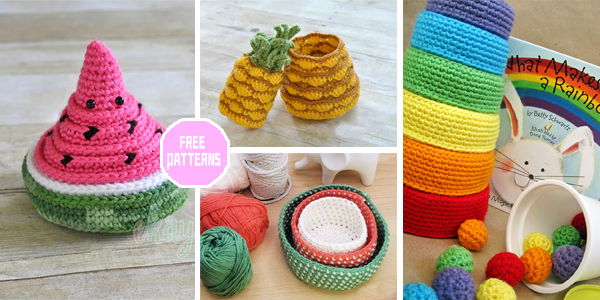 6 Nesting Bowl Crochet Patterns - FREE