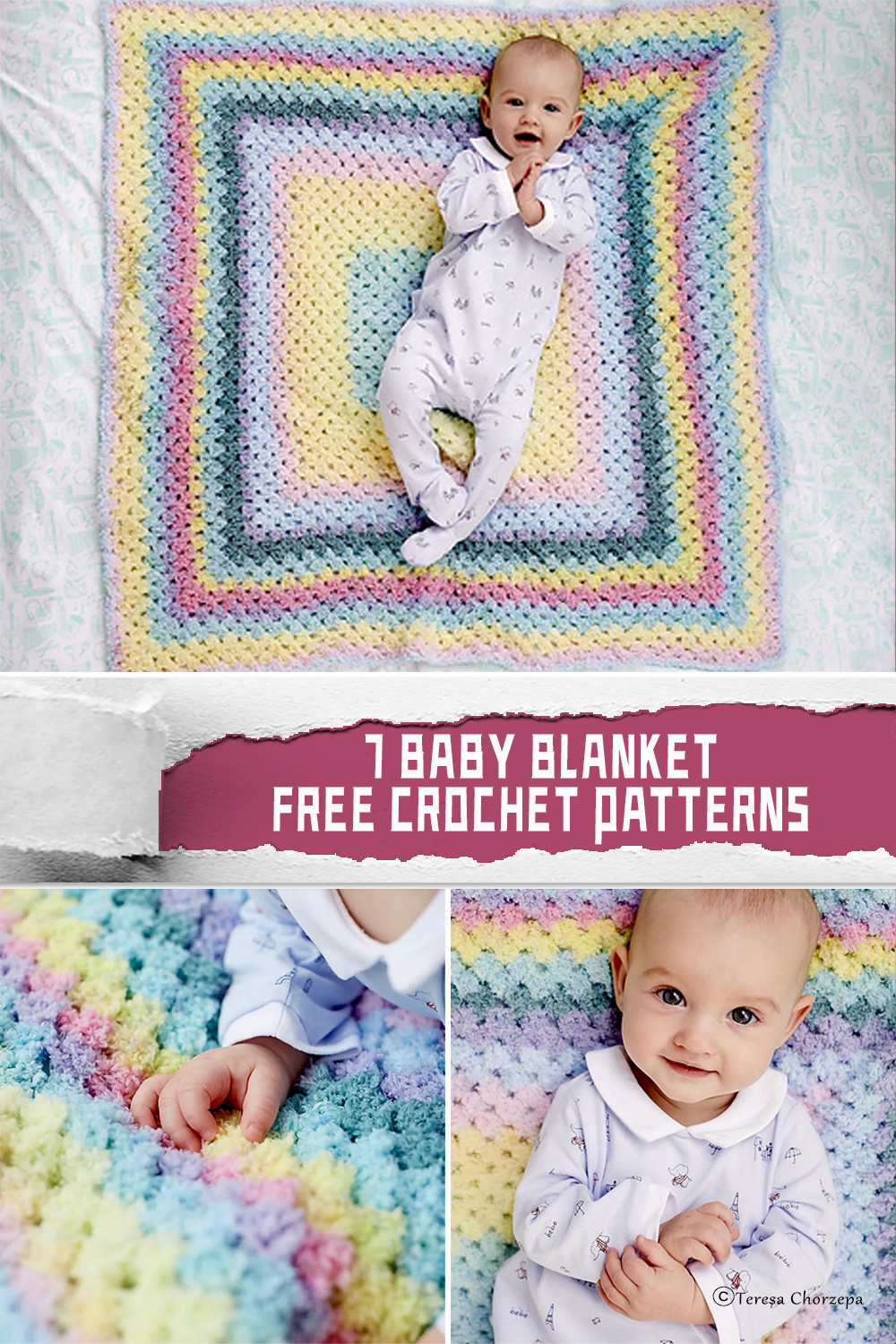 7 Baby Blanket Crochet Patterns - FREE - iGOODideas.com