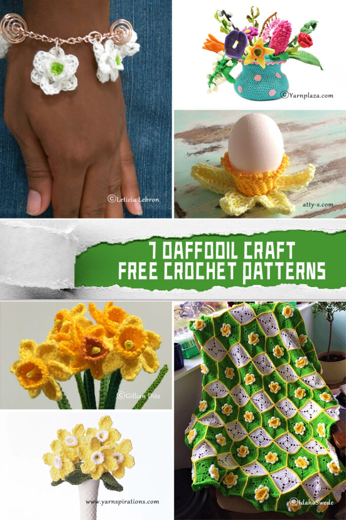 7 Daffodil Craft Crochet Patterns - FREE