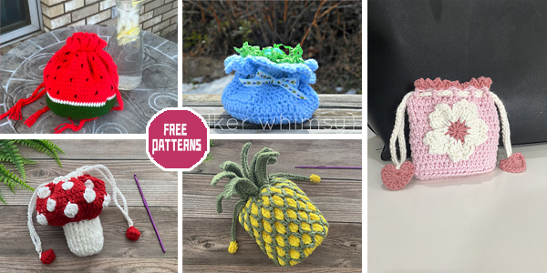 7 Drawstring Bag Crochet Patterns – FREE