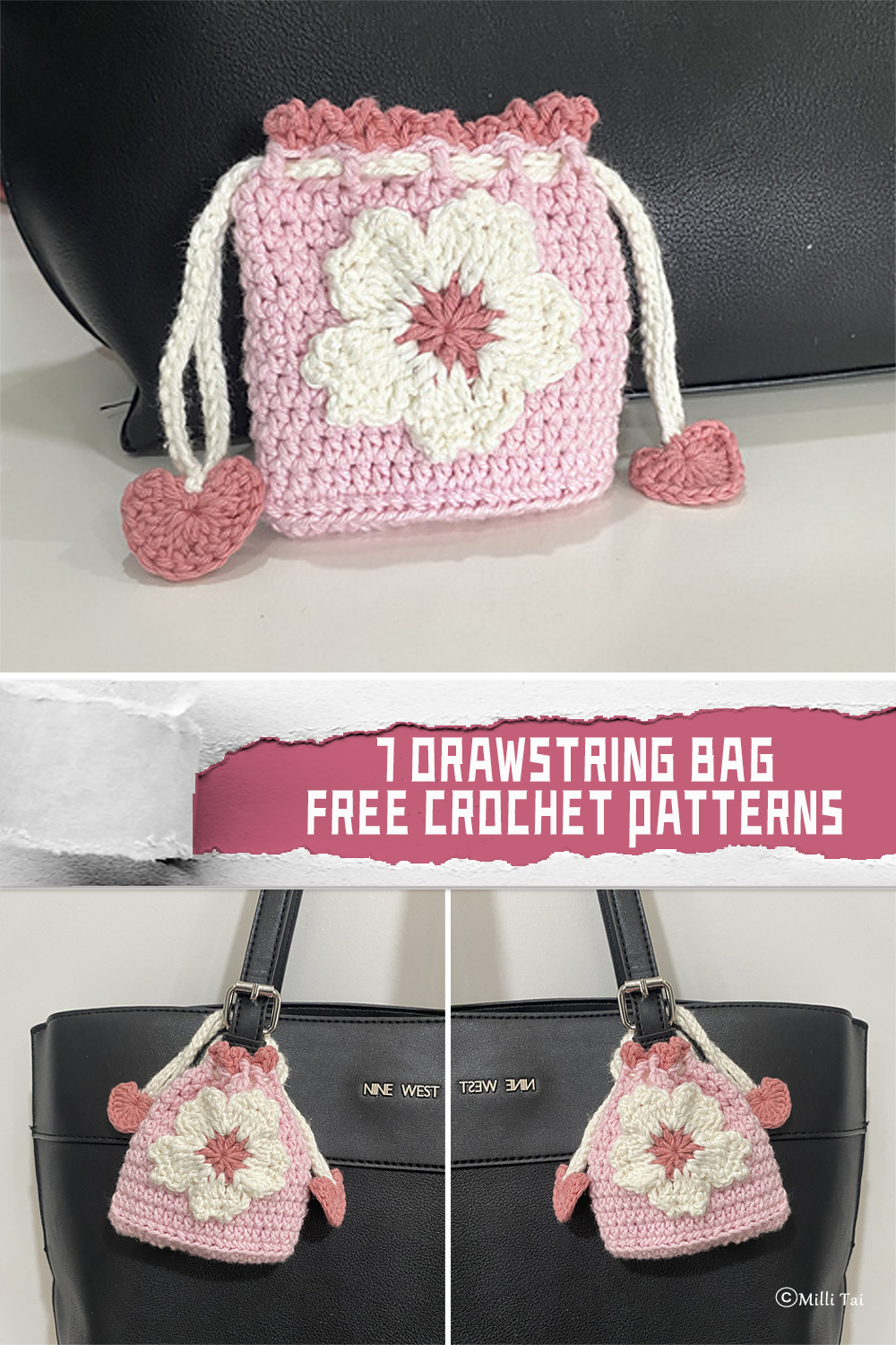 7 Drawstring Bag Crochet Patterns - FREE - iGOODideas.com