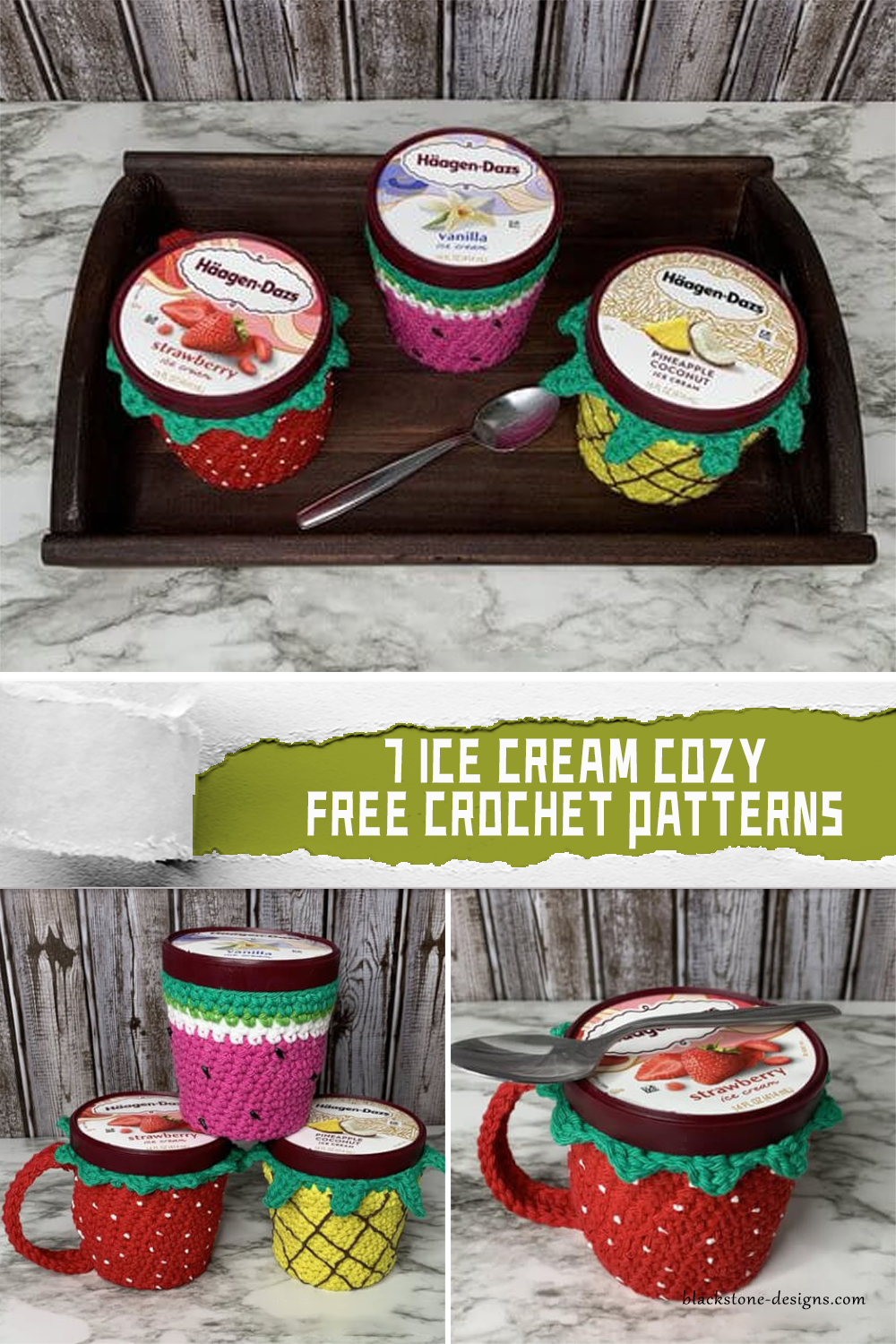 7 Ice Cream Cozy Crochet Patterns FREE