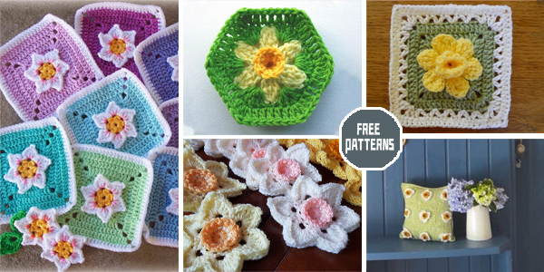 7 Pretty Daffodil Granny Crochet Patterns – FREE