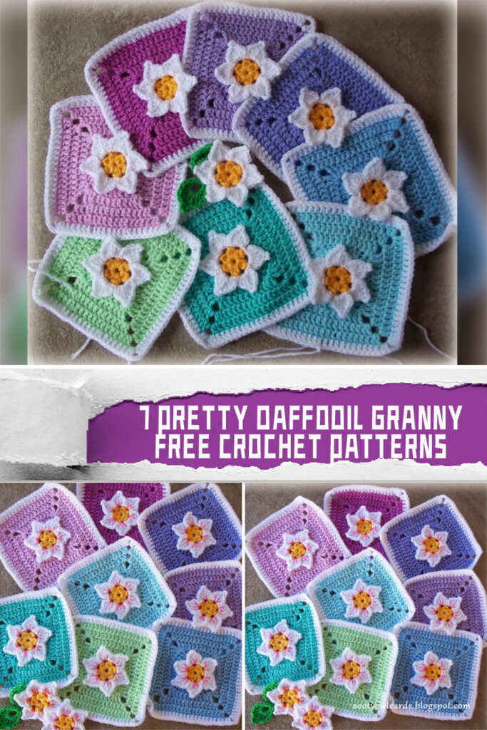 7 Pretty Daffodil Granny Crochet Patterns - FREE