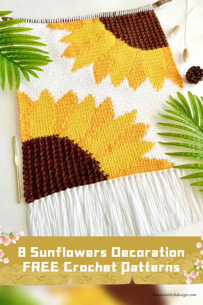 8 Sunflowers Decoration Crochet Patterns - FREE