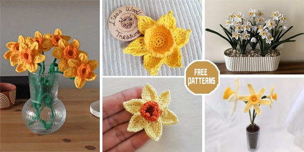 9 Daffodil Flower Crochet Patterns – FREE
