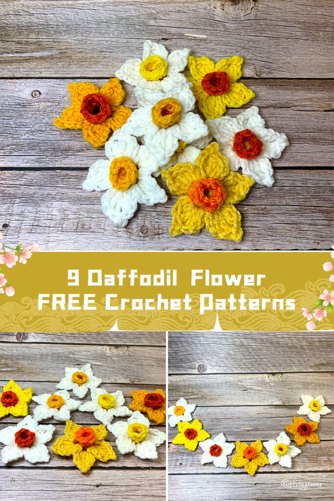 9 Daffodil Flower Crochet Patterns - FREE