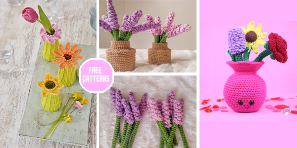 Pretty Flower & Vase  FREE Crochet Patterns