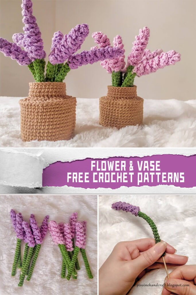 Pretty Flower & Vase  FREE Crochet Patterns  
