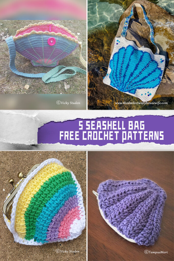 5 Seashell Bag Crochet Patterns -  FREE