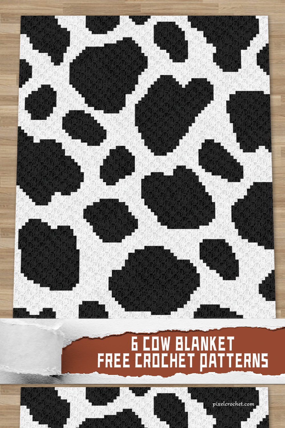 6 Cow Blanket Crochet Patterns - FREE