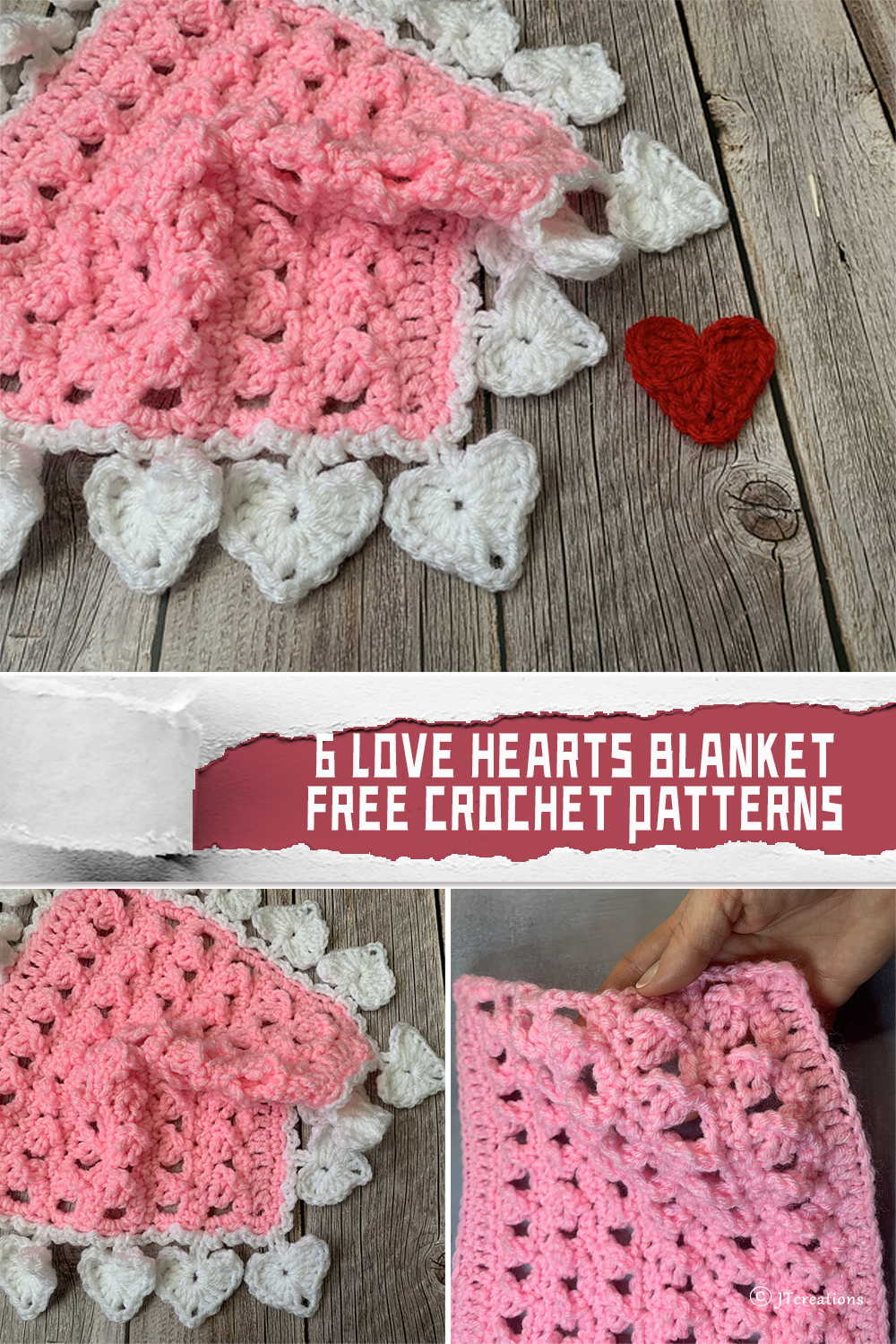 6 Love Hearts Blanket Crochet Patterns - FREE