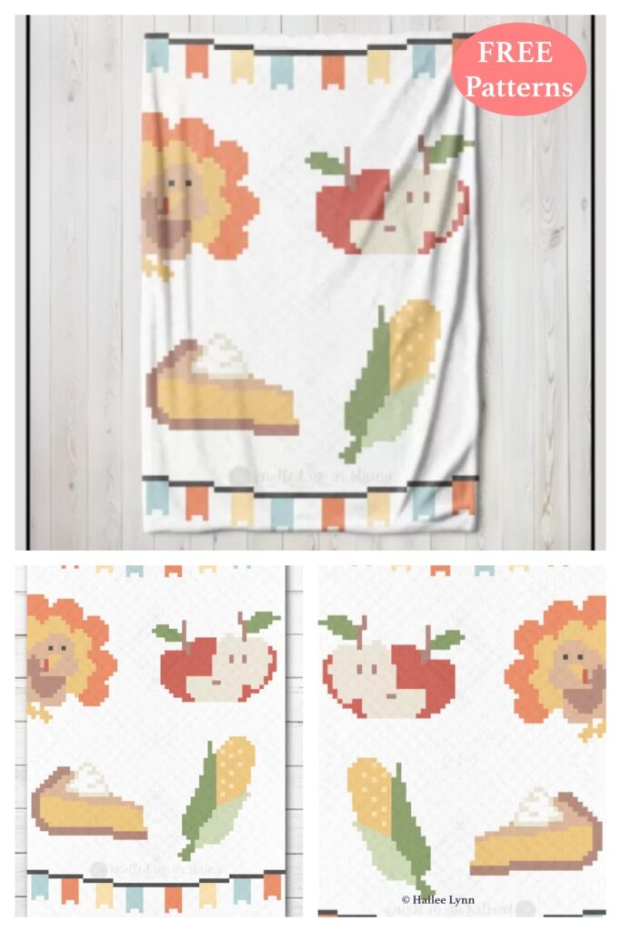 Pattern Print Thankgiving Turkey Blanket