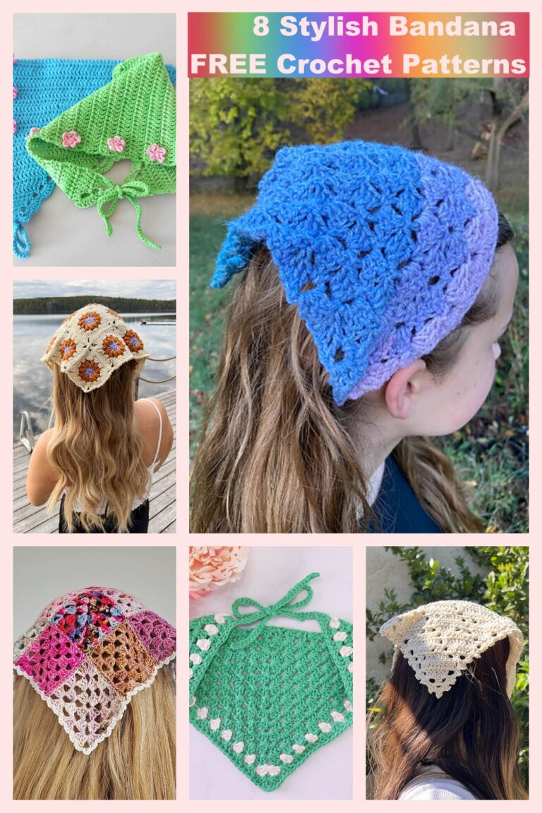 8 Stylish Bandana Crochet Patterns - FREE - iGOODideas.com